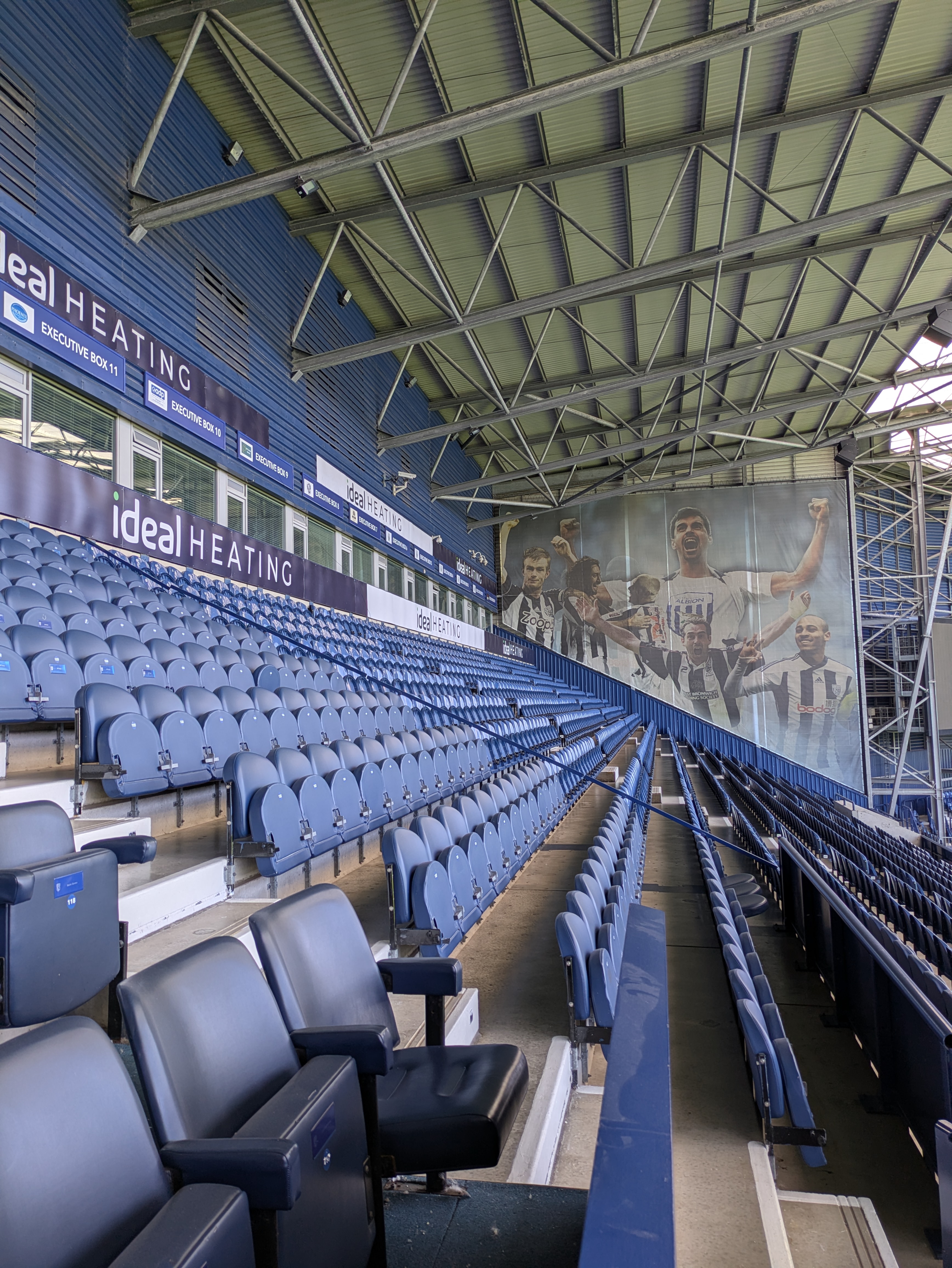 Executive seating and legends banner at The Hawthorns