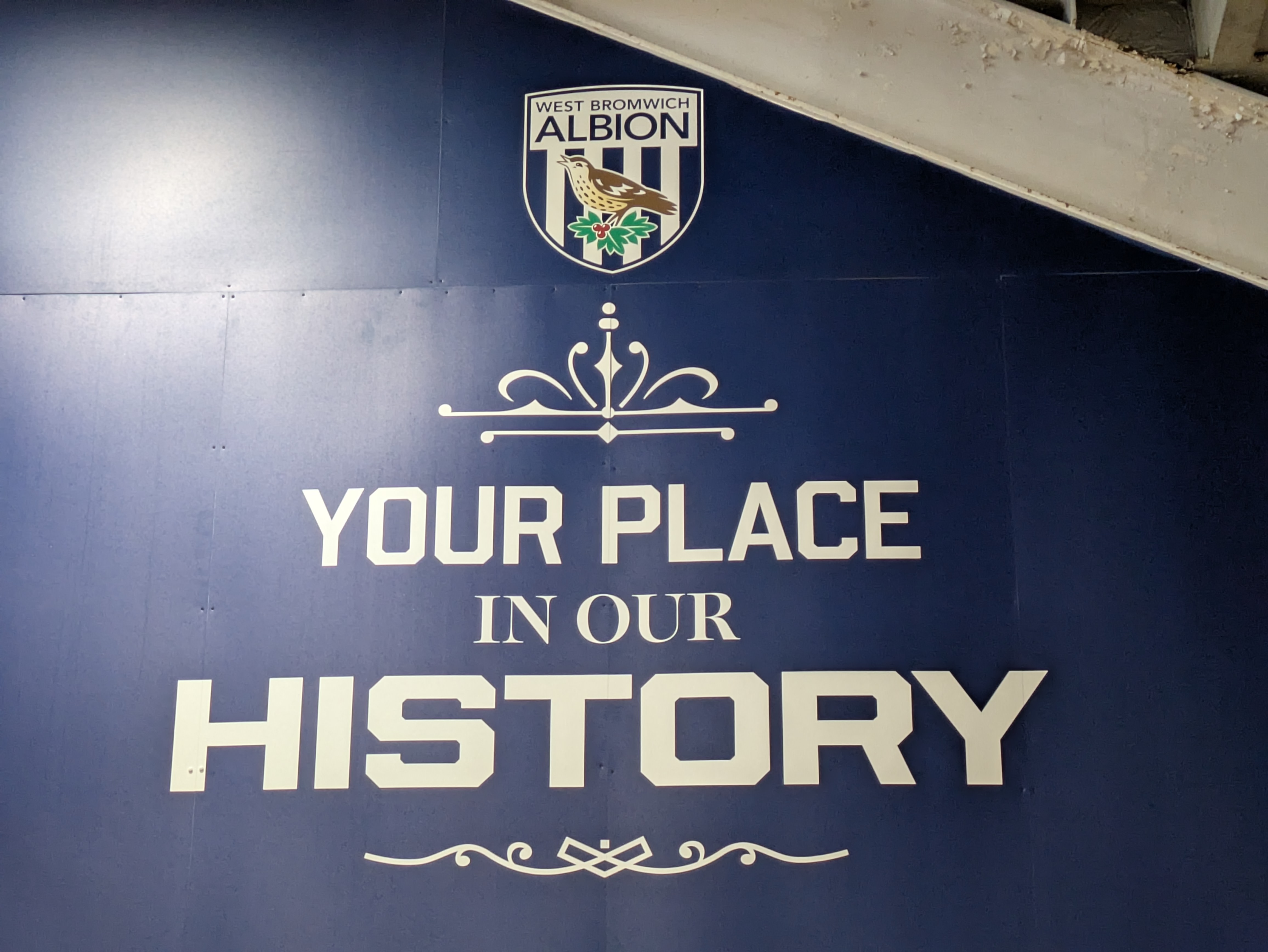 Your place in our history wall inside The Hawthorns