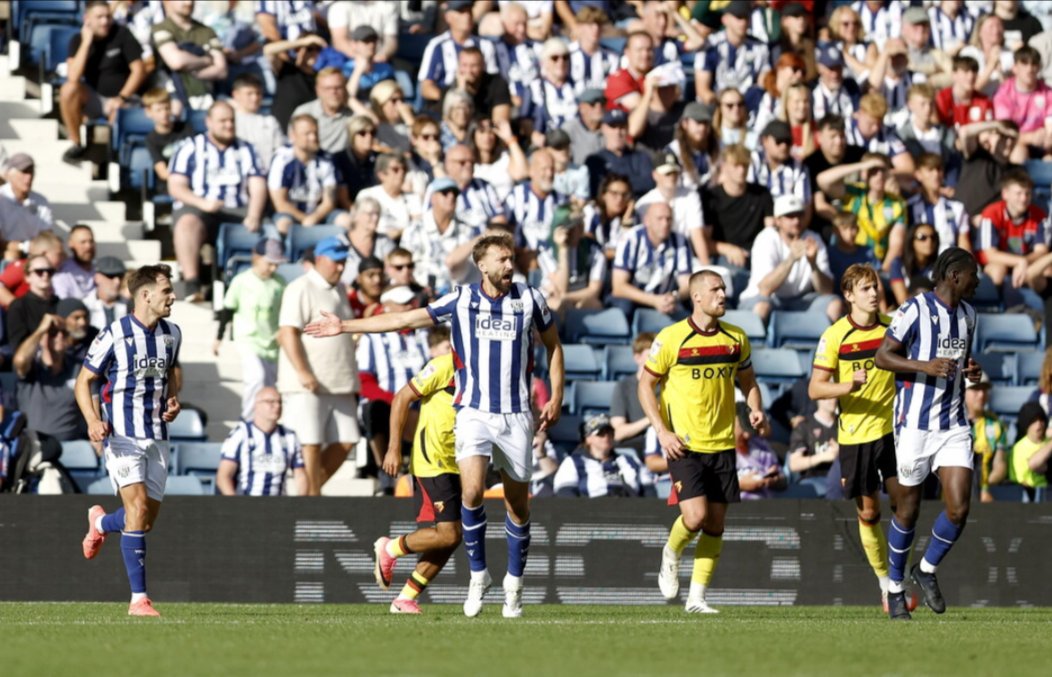 Fan in the stands watching West Brom v Watford